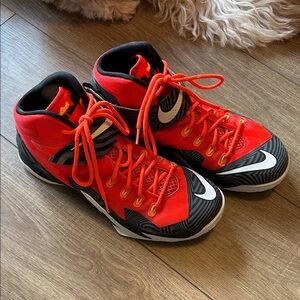 Nike Red and Black High-Top Athletic Shoes